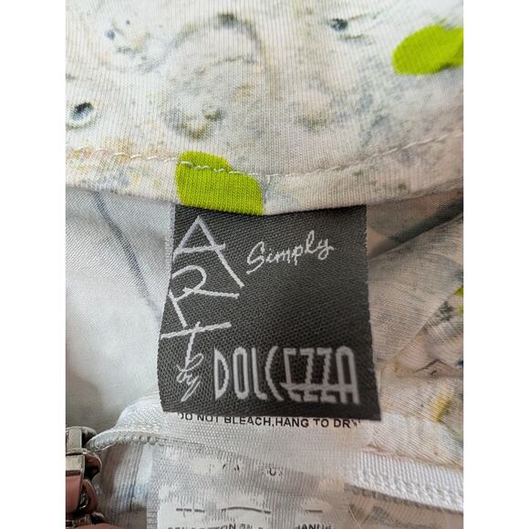 Art Simply by Dolcezza Colorful Floral Full Zip Sleeveless Dress M Pockets - Picture 7 of 11